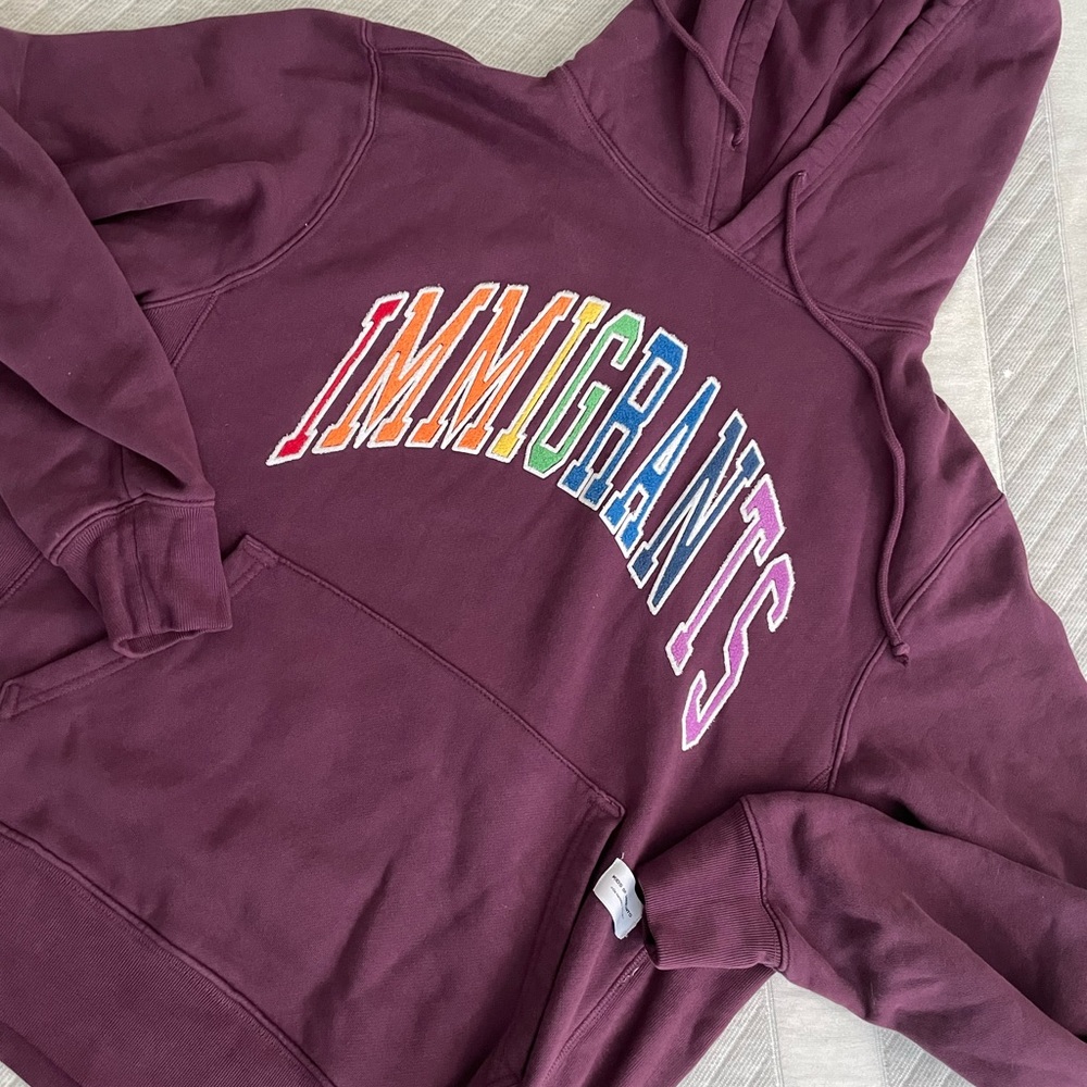 Kids of immigrants hoodie, worn twice. Washed once.